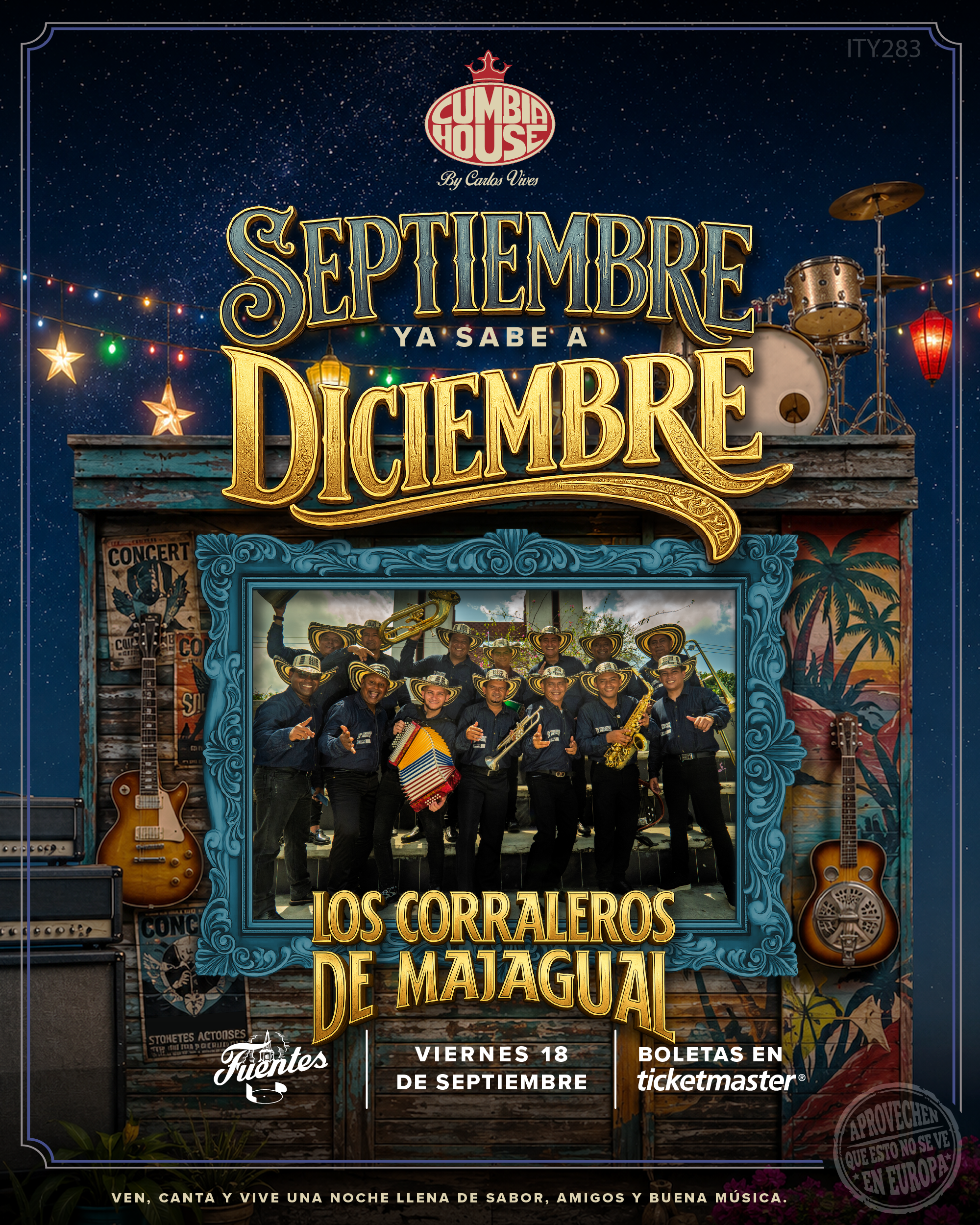 Porque en Cumbia House la fiesta se lleva en la sangre, este 18 de septiembre adelantamos la alegría de fin de año porque «Septiembre ya sabe a diciembre». Nos honra recibir en nuestra tarima a los legendarios Los Corraleros de Majagual, maestros del sabrosor y la tradición tropical colombiana, quienes pondrán a vibrar el escenario con sus acordeones, trompetas y clásicos inolvidables que forman parte de la memoria musical de nuestro país.