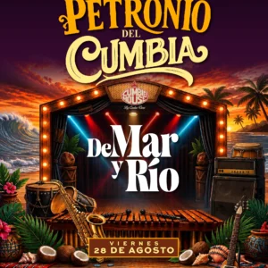 Afiche promocional de temática navideña para “El Misterio del Libro Mágico - Edición Navideña”. El diseño presenta un fondo rojo decorado con copos de nieve blancos. En la parte superior aparece el título “El Misterio del Libro Mágico” en letras blancas, acompañado del texto “Edición Navideña” en color amarillo. En el centro, dentro de un gran círculo blanco, se observa una ilustración de Papá Noel vestido con traje rojo y blanco, cargando un saco lleno de regalos de colores. A su lado hay un reno con nariz roja y arnés decorativo. Detrás de ambos se encuentra un trineo rojo con detalles dorados y varios regalos envueltos. Sobre la ilustración, un recuadro verde contiene el texto: “Un desayuno en familia con Papá Pombo y sus amigos.” A la derecha aparece un sello circular dorado con la fecha “13 Diciembre”. En la parte inferior se incluye la información de reservas: “Reservas en 318 785 55 55 / Cra 13 No. 96-11 Bogotá”. Debajo aparecen los logotipos de Gaira Música Local, Cumbia House by Carlos Vives y Los Nuevos Cuentos. La composición utiliza principalmente colores rojo, blanco, verde, dorado y marrón, evocando una celebración navideña familiar orientada al público infantil.